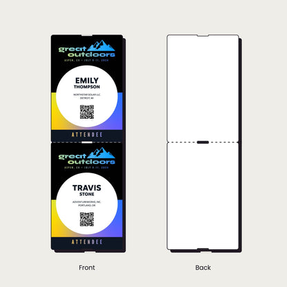 4x6 Paper Event Badge, Single-Sided, No Notch