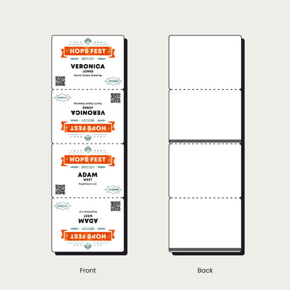 4” x 3” Paper Event Badge - Double Sided