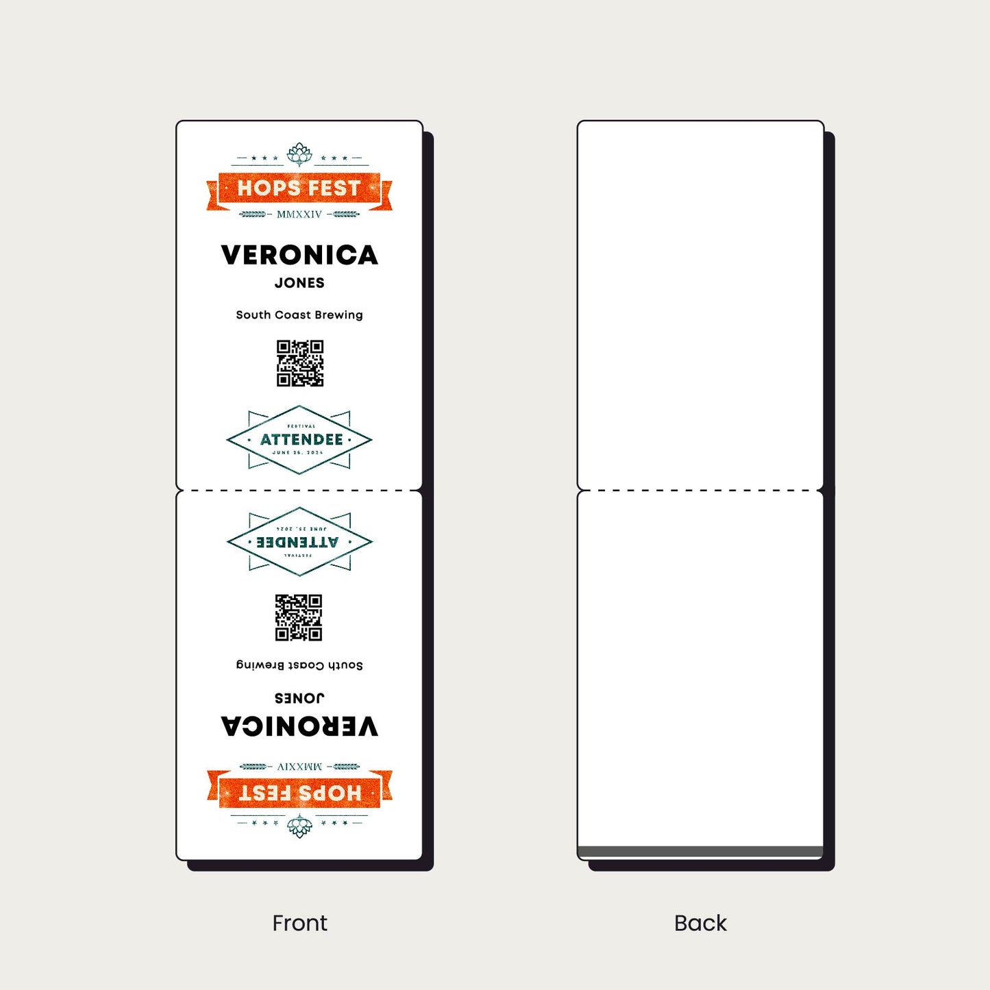 4” x 6” Paper Event Badge - Double Sided